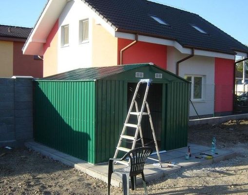 Lo stoccaggio verde del giardino del metallo di 12x10 ft ha sparso la placcatura dello zinco, Assemblea facile